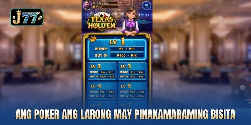Ang Poker ang larong may pinakamaraming bisita