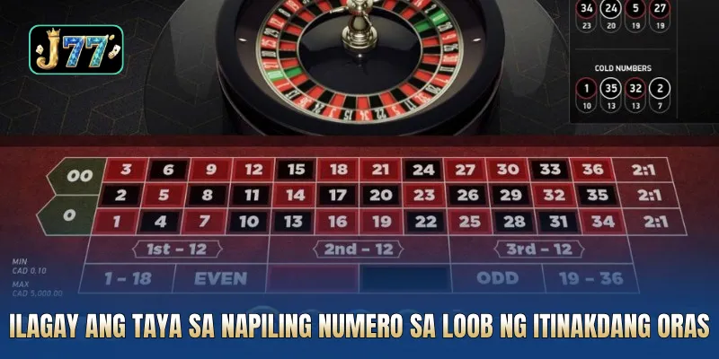 Ilagay ang taya sa napiling numero sa loob ng itinakdang oras