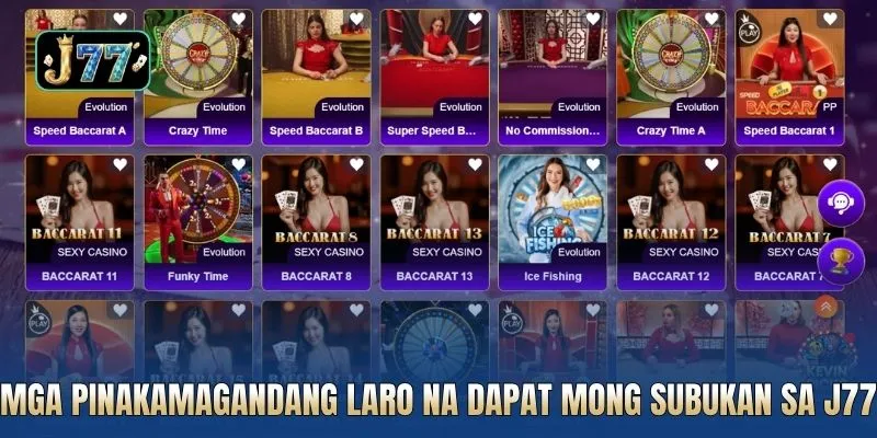 Mga pinakamagandang laro na dapat mong subukan sa J77